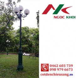 Cột đèn sân vườn DC05B lắp đèn cầu D400